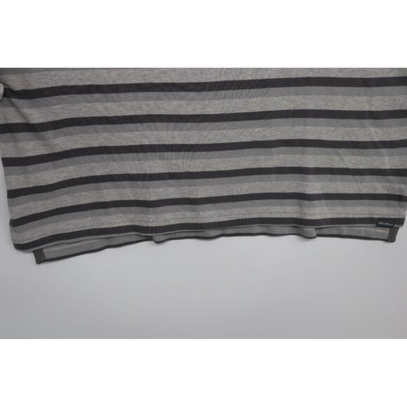Eddie Bauer Mens Striped Gray Polo Shirt TXL 100% Cotton Short Sleeve - Picture 7 of 13